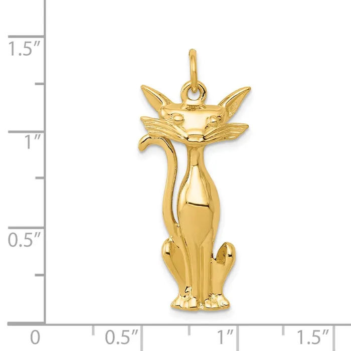 Charm Necklaces Goldia 14k Yellow Gold Cat Charm