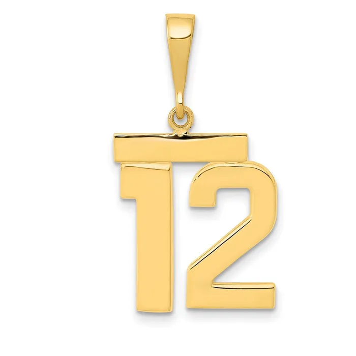 Charm Necklaces Goldia 14k Yellow Gold Medium Polished Number 12 Charm