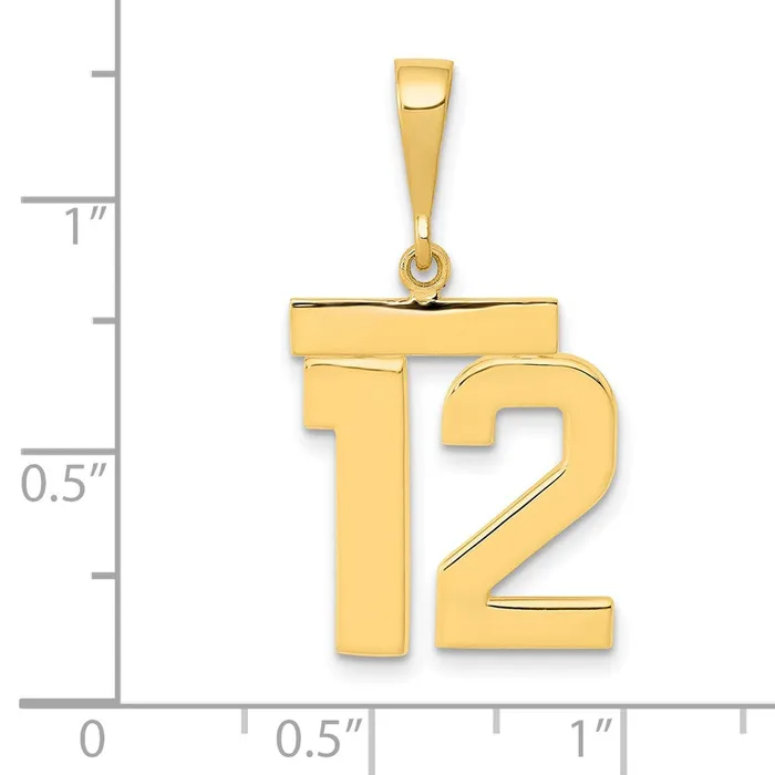 Charm Necklaces Goldia 14k Yellow Gold Medium Polished Number 12 Charm