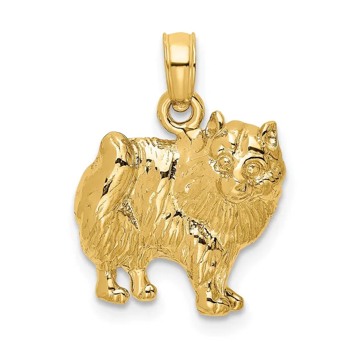 Charm Necklaces Goldia 14k Yellow Gold Polished Pomeranian Dog Charm