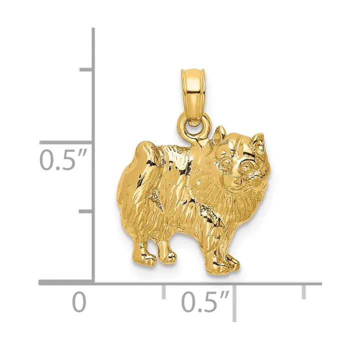 Charm Necklaces Goldia 14k Yellow Gold Polished Pomeranian Dog Charm