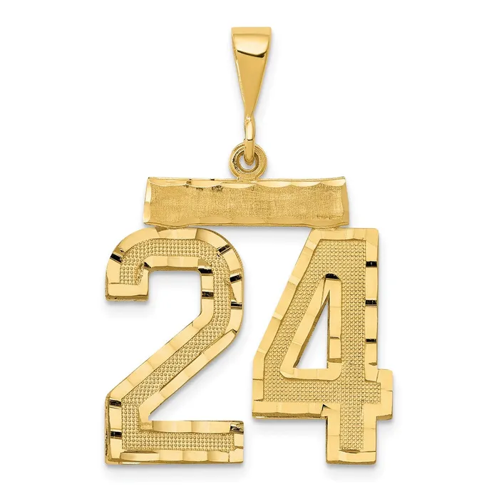 Charm Necklaces Goldia 14k Yellow Gold Small Brushed Diamondcut Number 24 Charm Charm Necklaces Goldia 14k Yellow Gold Small Brushed Diamondcut Number 24 Charm