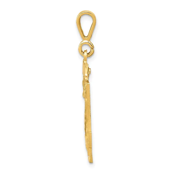 Charm Necklaces Goldia 14k Yellow Gold Small Brushed Diamondcut Number 24 Charm