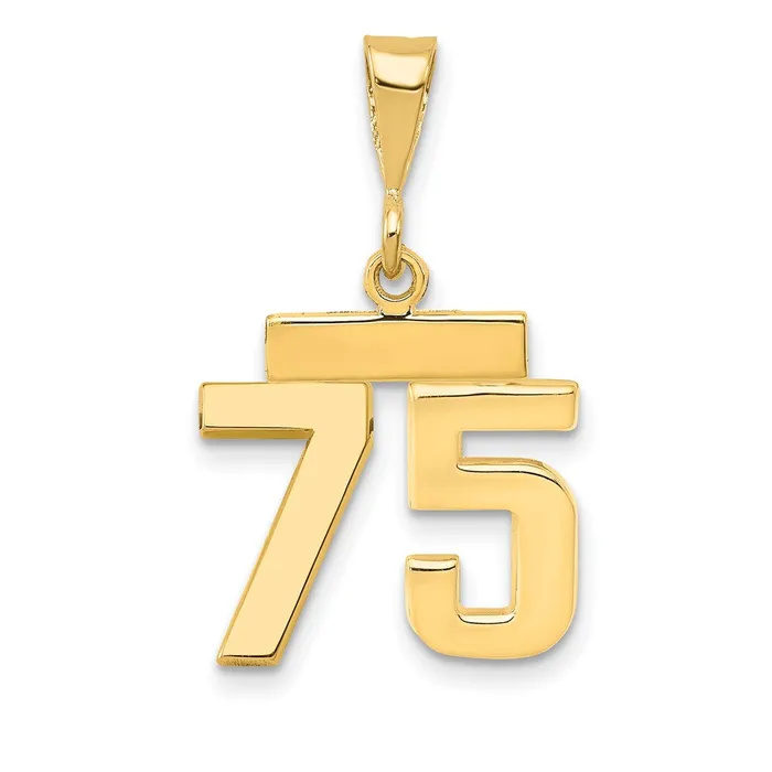 Charm Necklaces Goldia 14k Yellow Gold Small Polished Number 75 Charm