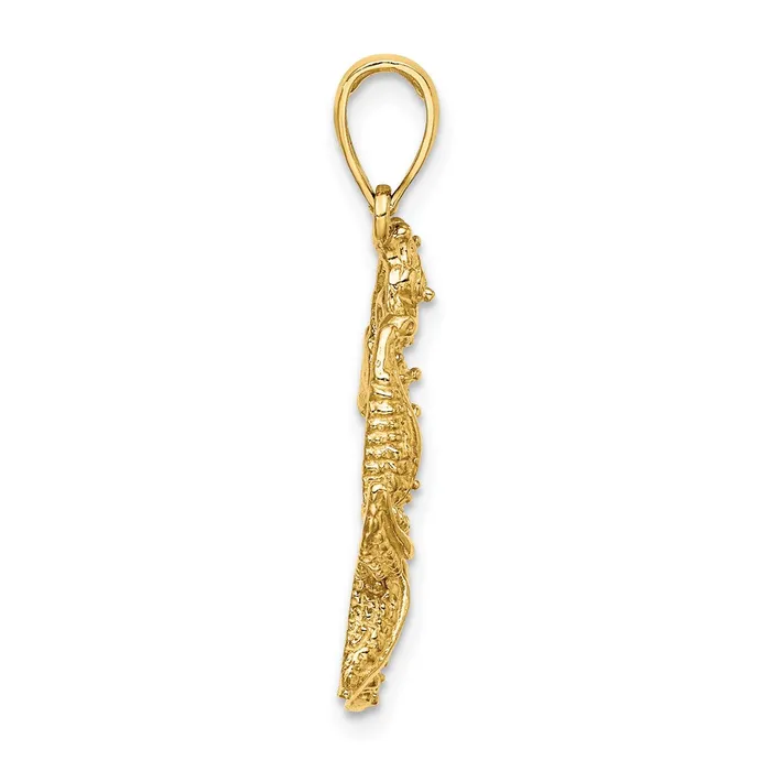 Charm Necklaces Goldia 14k Yellow Gold Starfish and Seahorse Charm