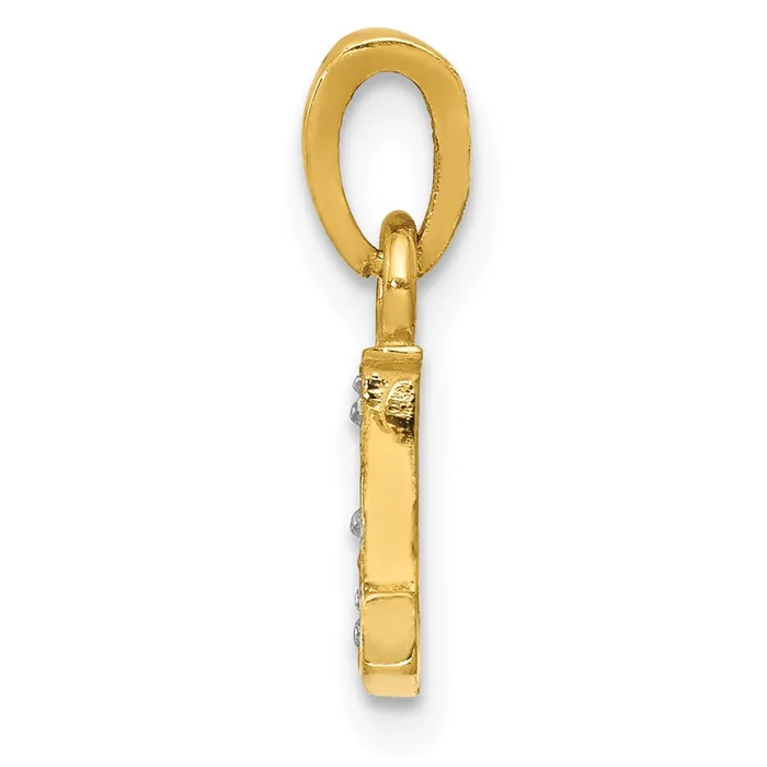 Charm Necklaces Goldiacom 14k and Rhodium Polished 01ct Diamond Initial L Charm