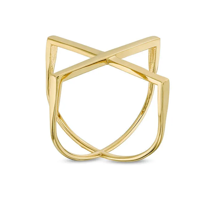 CrissCross Orbit Ring in Solid 14K Gold Size 7 Goldia Rings CrissCross Orbit Ring in Solid 14K Gold Size 7 Goldia Rings