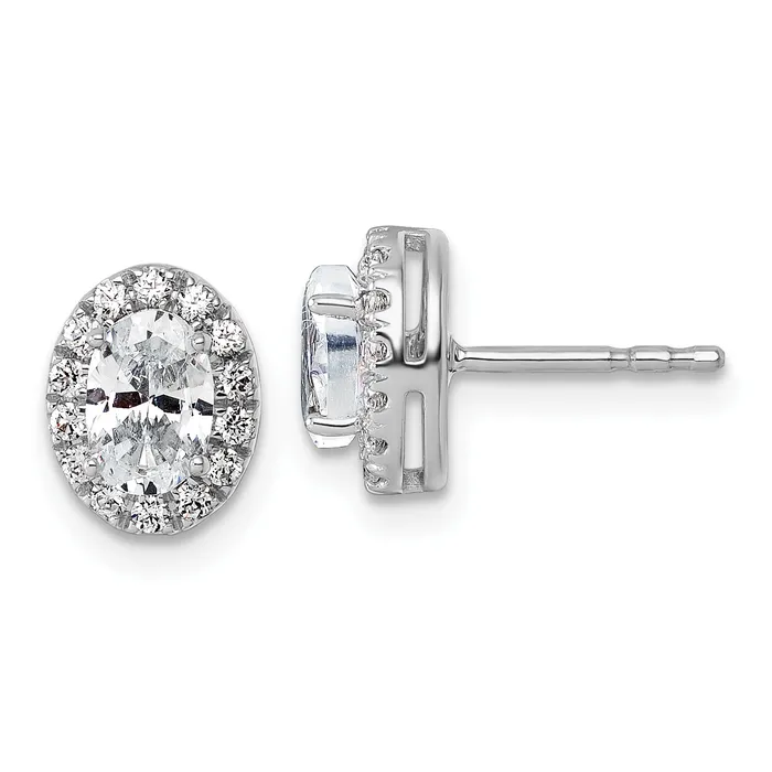 Earrings 14k White Gold 14 Ct Lab Grown Diamond VSSI G Oval Halo Earrings Goldia Earrings 14k White Gold 14 Ct Lab Grown Diamond VSSI G Oval Halo Earrings Goldia