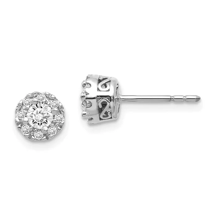 Earrings 14k White Gold Real Diamond Semimount Stud Earrings Goldia