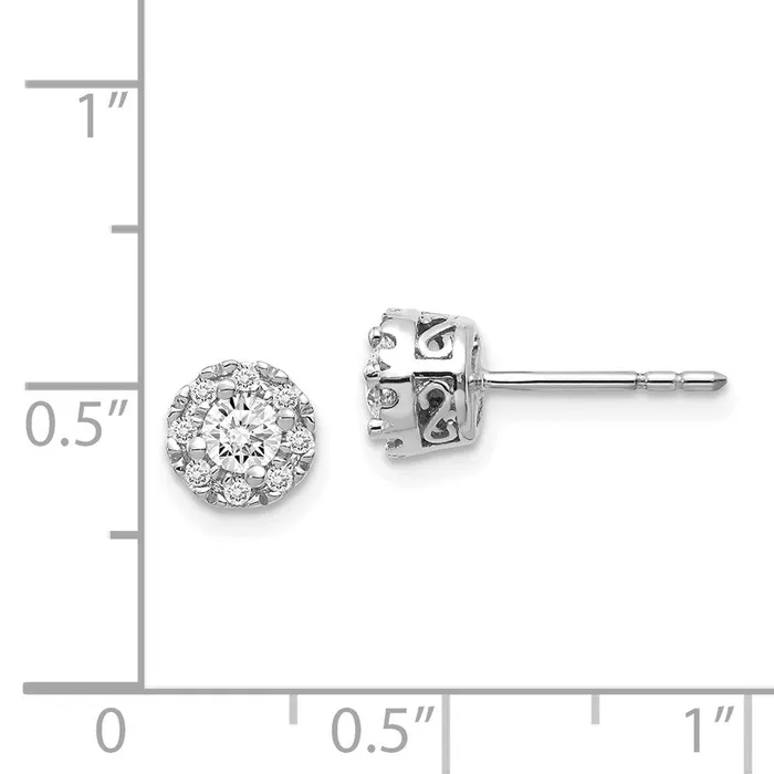 Earrings 14k White Gold Real Diamond Semimount Stud Earrings Goldia