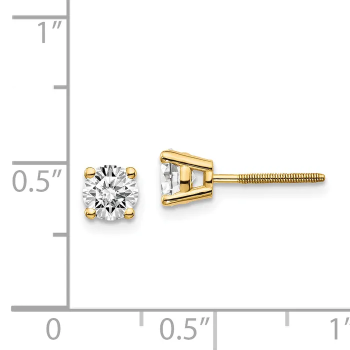 Earrings 14ky 85ct VS2SI1 G I Diamond Stud Thread onoff Post Earrings goldiaca