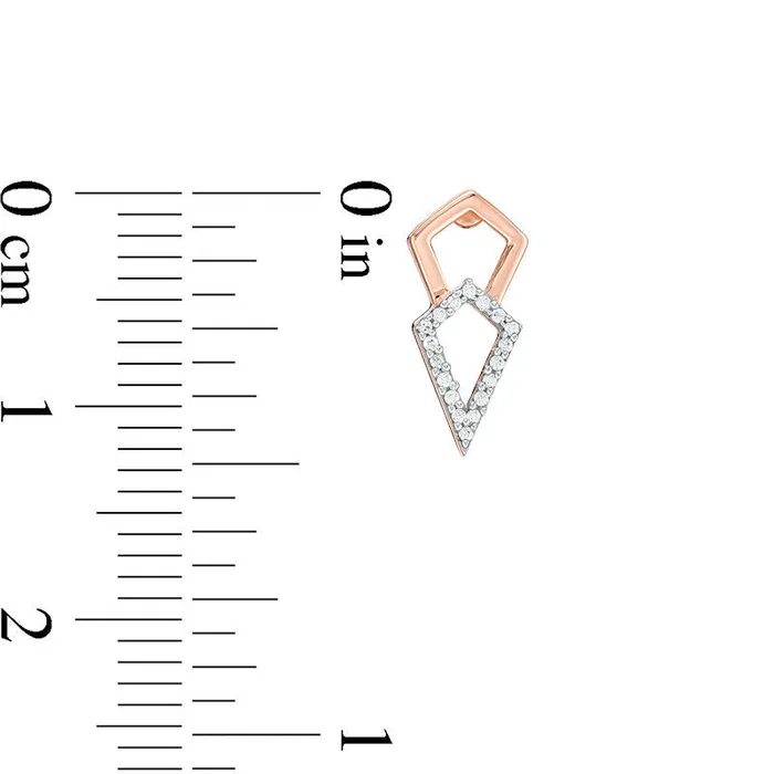 Earrings Goldia 007 CT TW Diamond Double KiteShaped Stud Earrings in 10K Rose Gold Earrings Goldia 007 CT TW Diamond Double KiteShaped Stud Earrings in 10K Rose Gold