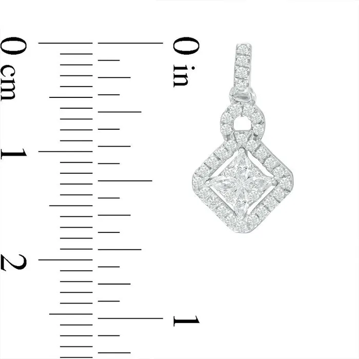 Earrings Goldia 05 CT TW Composite Diamond Tilted Square Frame Drop Earrings in 14K White Gold Earrings Goldia 05 CT TW Composite Diamond Tilted Square Frame Drop Earrings in 14K White Gold