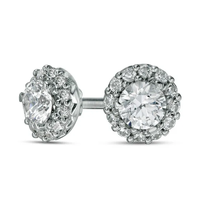 Earrings Goldia 05 CT TW Diamond Frame Stud Earrings in 10K White Gold Earrings Goldia 05 CT TW Diamond Frame Stud Earrings in 10K White Gold