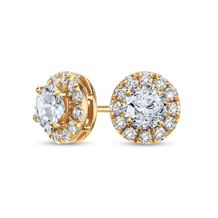 Earrings Goldia 15 CT TW Diamond Frame Stud Earrings in 10K Gold