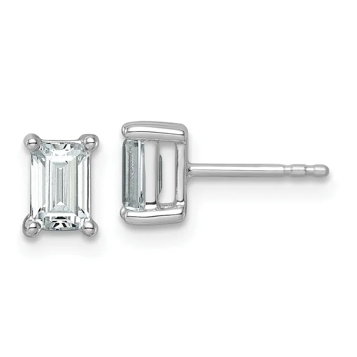 Earrings Goldia 14k White Gold 1 12 ctw Certified Lab Grown Diamond VSSI G Emerald 4 Prong Heavy Wt Stud Earrings Earrings Goldia 14k White Gold 1 12 ctw Certified Lab Grown Diamond VSSI G Emerald 4 Prong Heavy Wt Stud Earrings