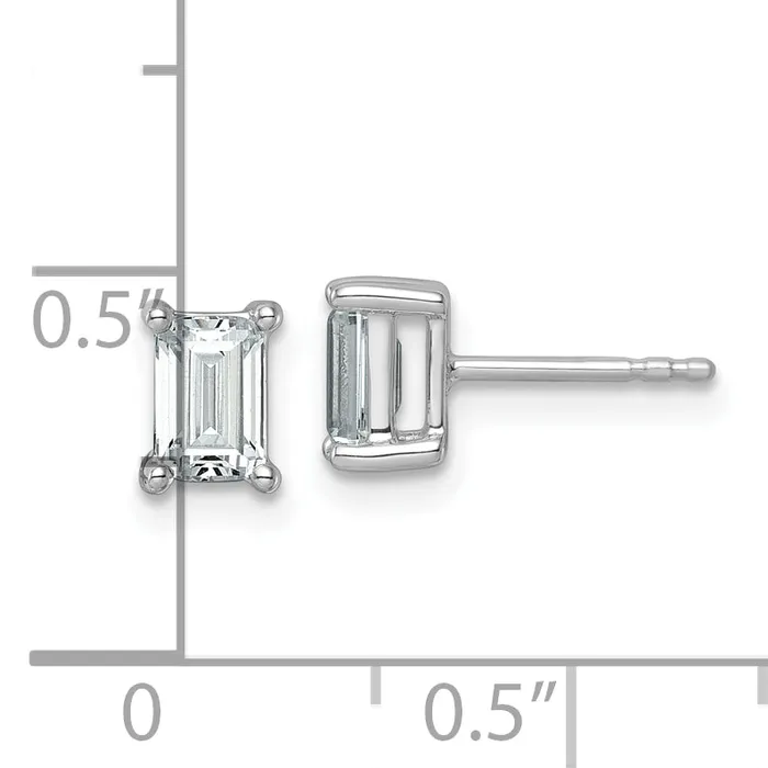 Earrings Goldia 14k White Gold 1 12 ctw Certified Lab Grown Diamond VSSI G Emerald 4 Prong Heavy Wt Stud Earrings