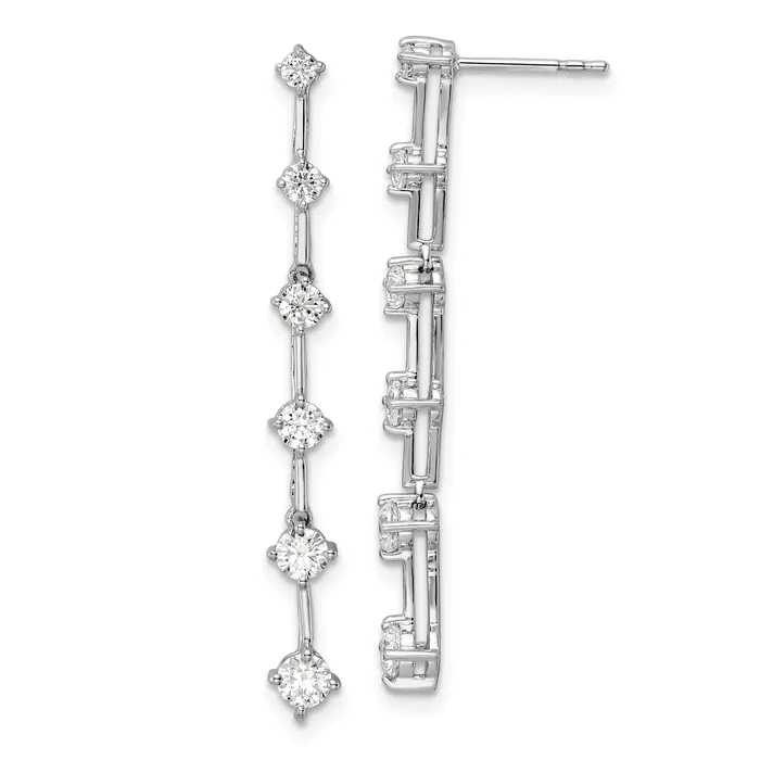 Earrings Goldia 14k White Gold 1 Ct Lab Grown Diamond VSSI G Six Stone Dangle Post Earrings Earrings Goldia 14k White Gold 1 Ct Lab Grown Diamond VSSI G Six Stone Dangle Post Earrings