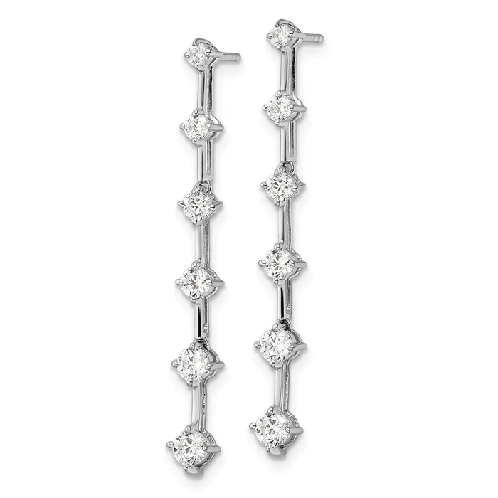Earrings Goldia 14k White Gold 1 Ct Lab Grown Diamond VSSI G Six Stone Dangle Post Earrings