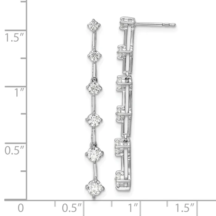 Earrings Goldia 14k White Gold 1 Ct Lab Grown Diamond VSSI G Six Stone Dangle Post Earrings