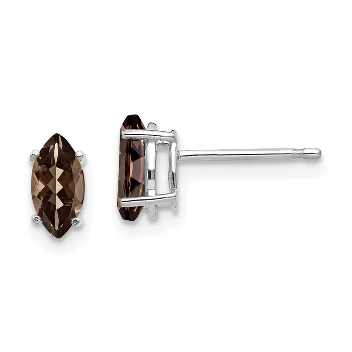 Earrings Goldia 14k White Gold 7x35mm Marquise Smok Yellow Gold Quartz Earring Earrings Goldia 14k White Gold 7x35mm Marquise Smok Yellow Gold Quartz Earring