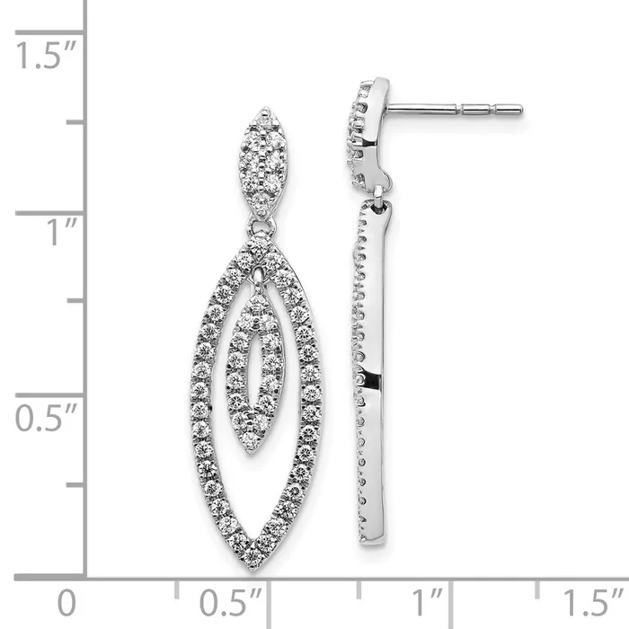 Earrings Goldia 14k White Gold Real Diamond Dangle Post Earrings
