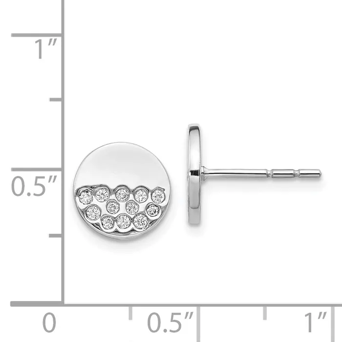 Earrings Goldia 14k White Gold Real Diamond Fancy Circle Earrings