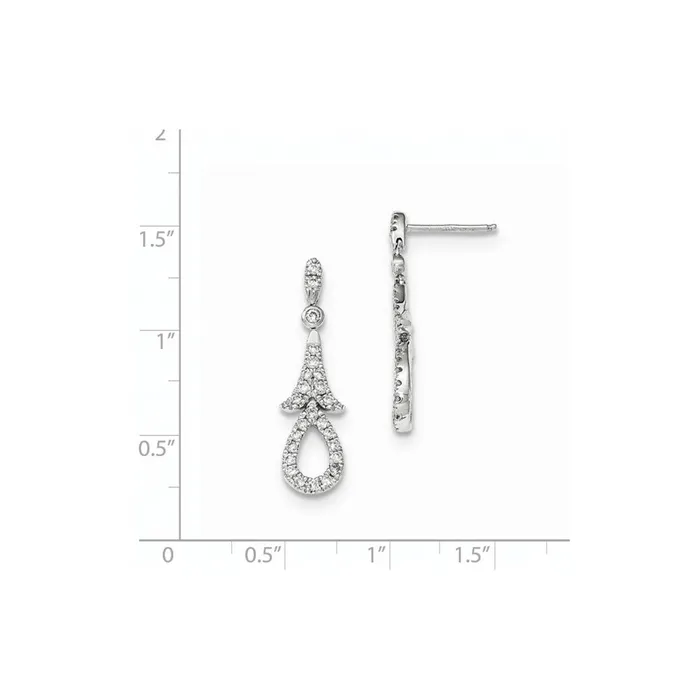 Earrings Goldia 14K White Gold Real Diamond Post Dangle Earrings