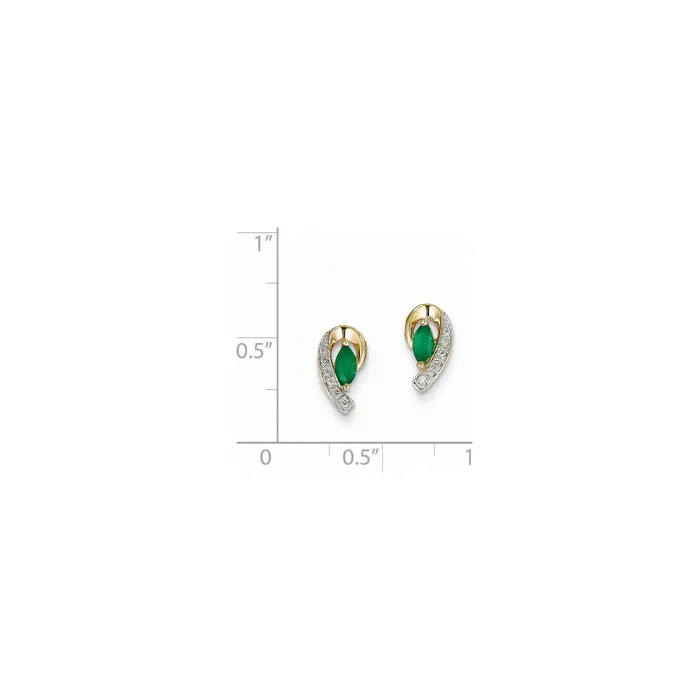 Earrings Goldia 14k Yellow Gold 120Ct Real Diamond u0026 Emerald Earrings