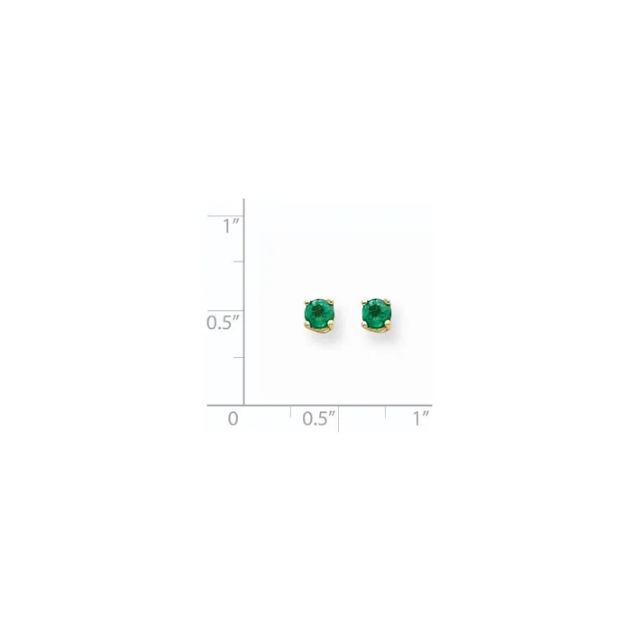 Earrings Goldia 14k Yellow Gold 4mm Emerald Earrings