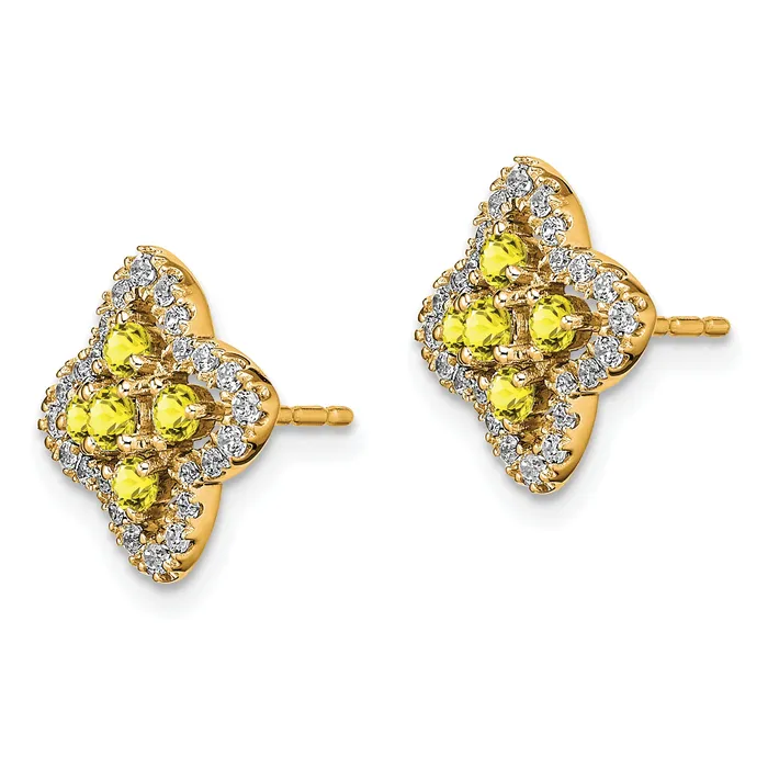 Earrings Goldia 14k Yellow Gold Lab Grown VSSI G Diamond Created Sapphire Earrings