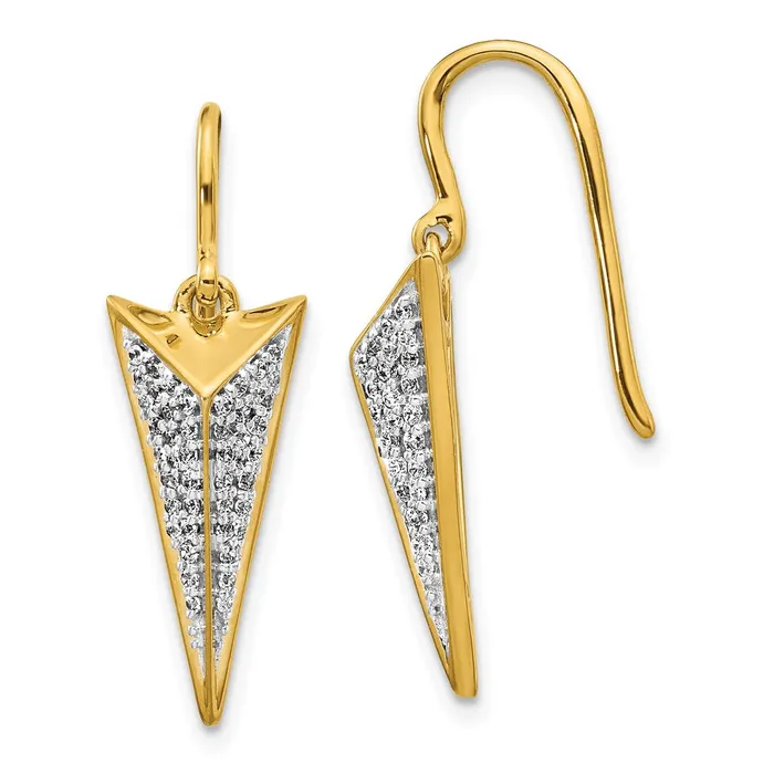 Earrings Goldia 14k Yellow Gold Real Diamond Fancy Dangle Earrings