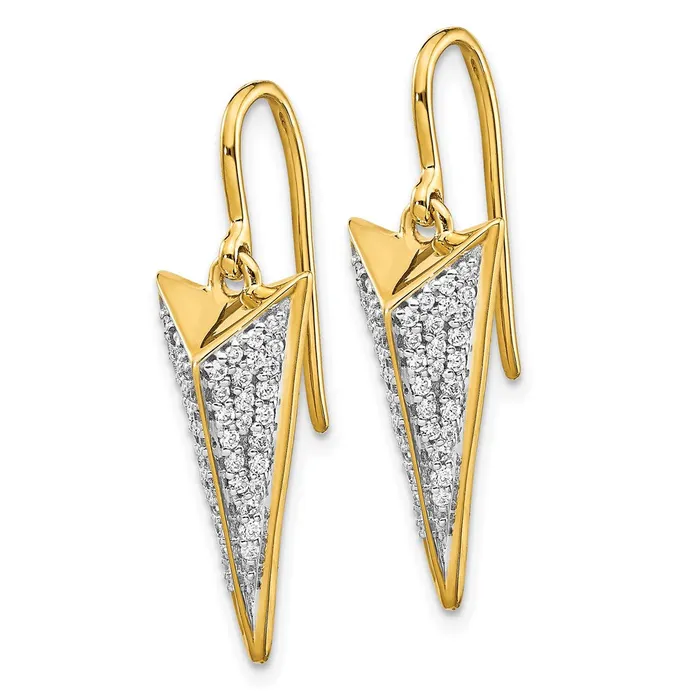 Earrings Goldia 14k Yellow Gold Real Diamond Fancy Dangle Earrings