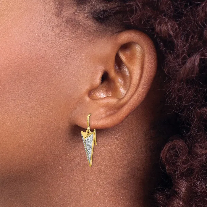 Earrings Goldia 14k Yellow Gold Real Diamond Fancy Dangle Earrings