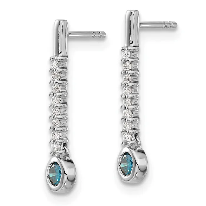 Earrings Goldia Solid 14k White Gold BlueWhite Simulated CZ Earrings Earrings Goldia Solid 14k White Gold BlueWhite Simulated CZ Earrings