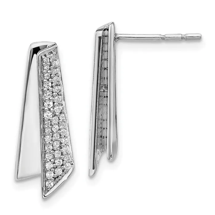 Earrings Goldia Solid 14k White Gold Simulated CZ Fancy Earrings