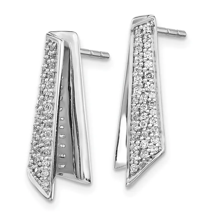 Earrings Goldia Solid 14k White Gold Simulated CZ Fancy Earrings Earrings Goldia Solid 14k White Gold Simulated CZ Fancy Earrings