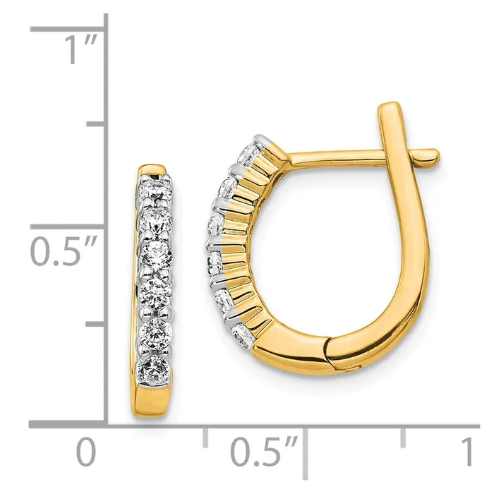 Earrings Goldia Solid 14k Yellow Gold Simulated CZ Hinged Hoop Earrings Earrings Goldia Solid 14k Yellow Gold Simulated CZ Hinged Hoop Earrings
