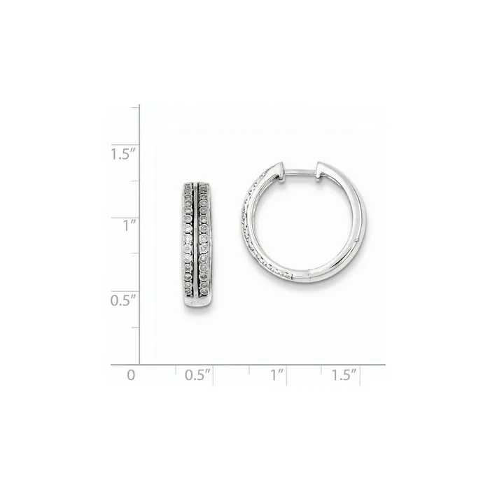 Earrings Goldia Sterling Silver Diamond Hinged Hooped Earrings