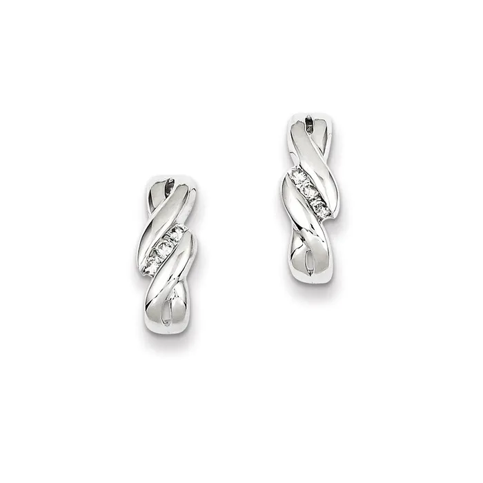 Earrings Goldia Sterling Silver Diamond Twist Post Earrings