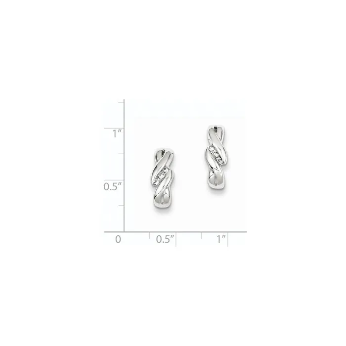 Earrings Goldia Sterling Silver Diamond Twist Post Earrings