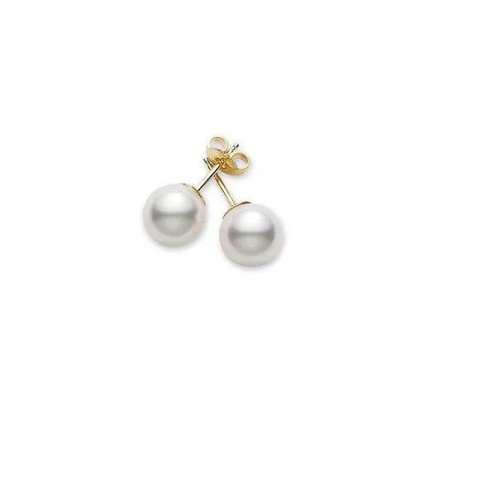 Earrings JMS always Original Mikimoto Akoya Pearl Stud Earrings with 18K Yellow Gold 665mm AA Earrings JMS always Original Mikimoto Akoya Pearl Stud Earrings with 18K Yellow Gold 665mm AA