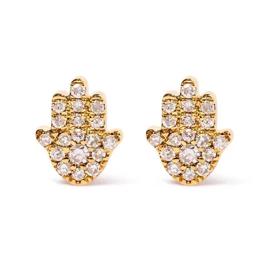 Earrings Original Haus of Brilliance 10K Yellow Gold Diamond Accented Hamsa Stud Earrings HI Color I1I2 Clarity JMS always Earrings Original Haus of Brilliance 10K Yellow Gold Diamond Accented Hamsa Stud Earrings HI Color I1I2 Clarity JMS always