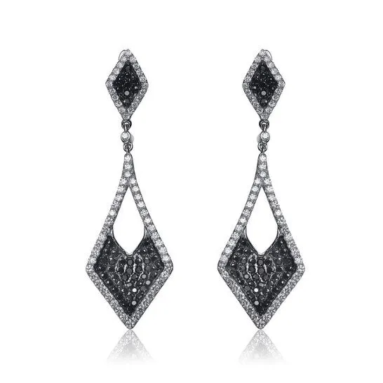 Earrings Original Megan Walford 925 Sterling Silver Black Plated Cubic Zirconia Drop Earrings JMS always Earrings Original Megan Walford 925 Sterling Silver Black Plated Cubic Zirconia Drop Earrings JMS always
