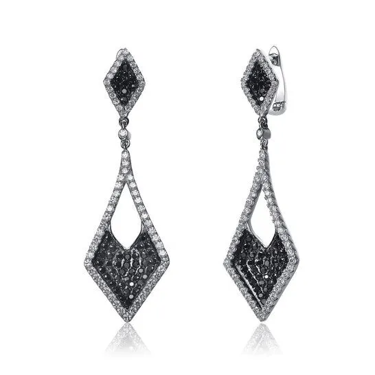 Earrings Original Megan Walford 925 Sterling Silver Black Plated Cubic Zirconia Drop Earrings JMS always Earrings Original Megan Walford 925 Sterling Silver Black Plated Cubic Zirconia Drop Earrings JMS always