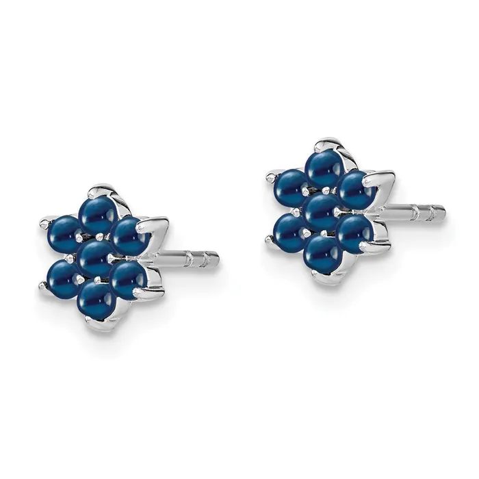 Earrings Solid 14k White Gold Simulated Sapphire Floral Post Earrings Goldia Earrings Solid 14k White Gold Simulated Sapphire Floral Post Earrings Goldia
