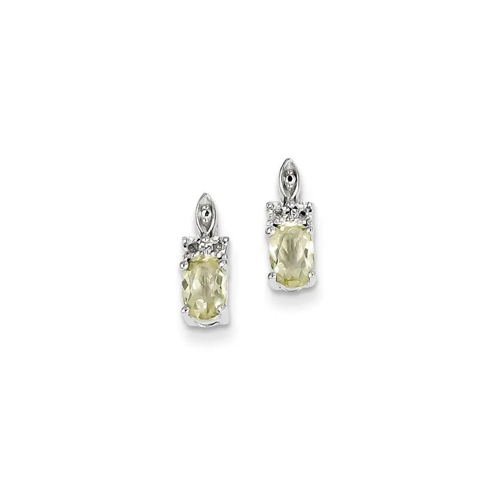 Earrings Sterling Silver Diamond u0026 Lemon Quartz Earrings Goldia