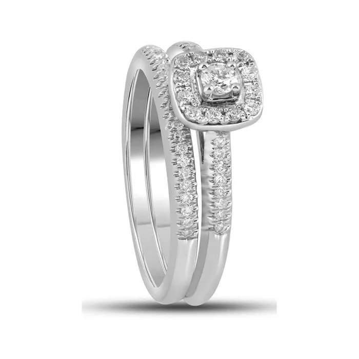 gndatlanta 14k White Gold Princess Diamond Bridal Wedding Ring Set 14 Cttw Rings gndatlanta 14k White Gold Princess Diamond Bridal Wedding Ring Set 14 Cttw Rings