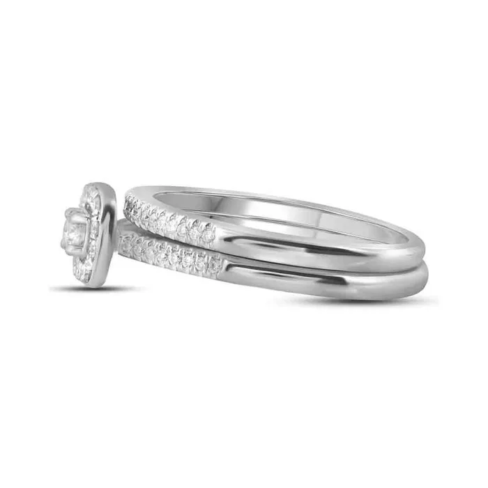 gndatlanta 14k White Gold Princess Diamond Bridal Wedding Ring Set 14 Cttw Rings