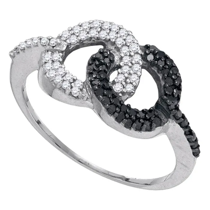 gndatlanta 14k White Gold Round Black Diamond Circle Cluster Ring 13 Cttw Rings gndatlanta 14k White Gold Round Black Diamond Circle Cluster Ring 13 Cttw Rings